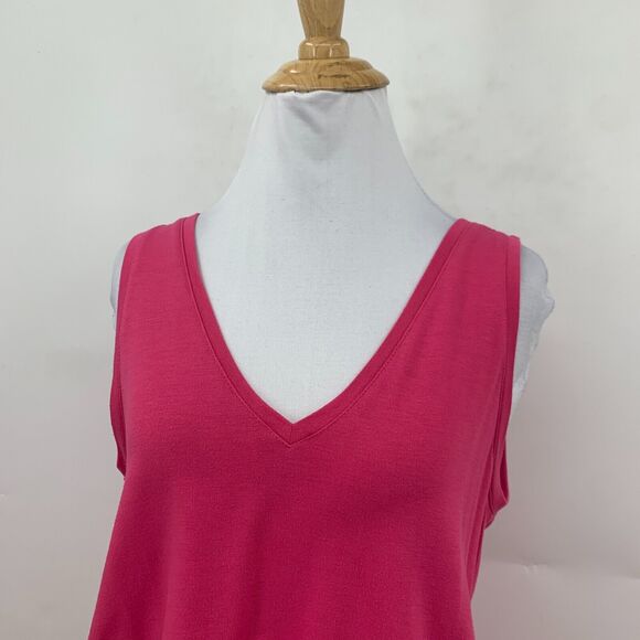 Sweaty Betty Tank Dress Women XS Pink Take It Easy Drop Waist Stretch Tie V Neck - Picture 3 of 16